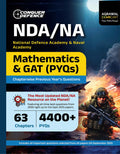Examcart Conquer Defence NDA NA Mathematics and General Ability book cover with 4400+ previous year questions.