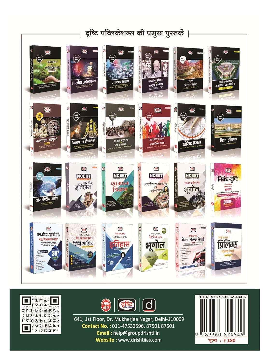 Image showcasing Drishti UPPSC CSAT 3rd Edition solved papers and various other preparation books.