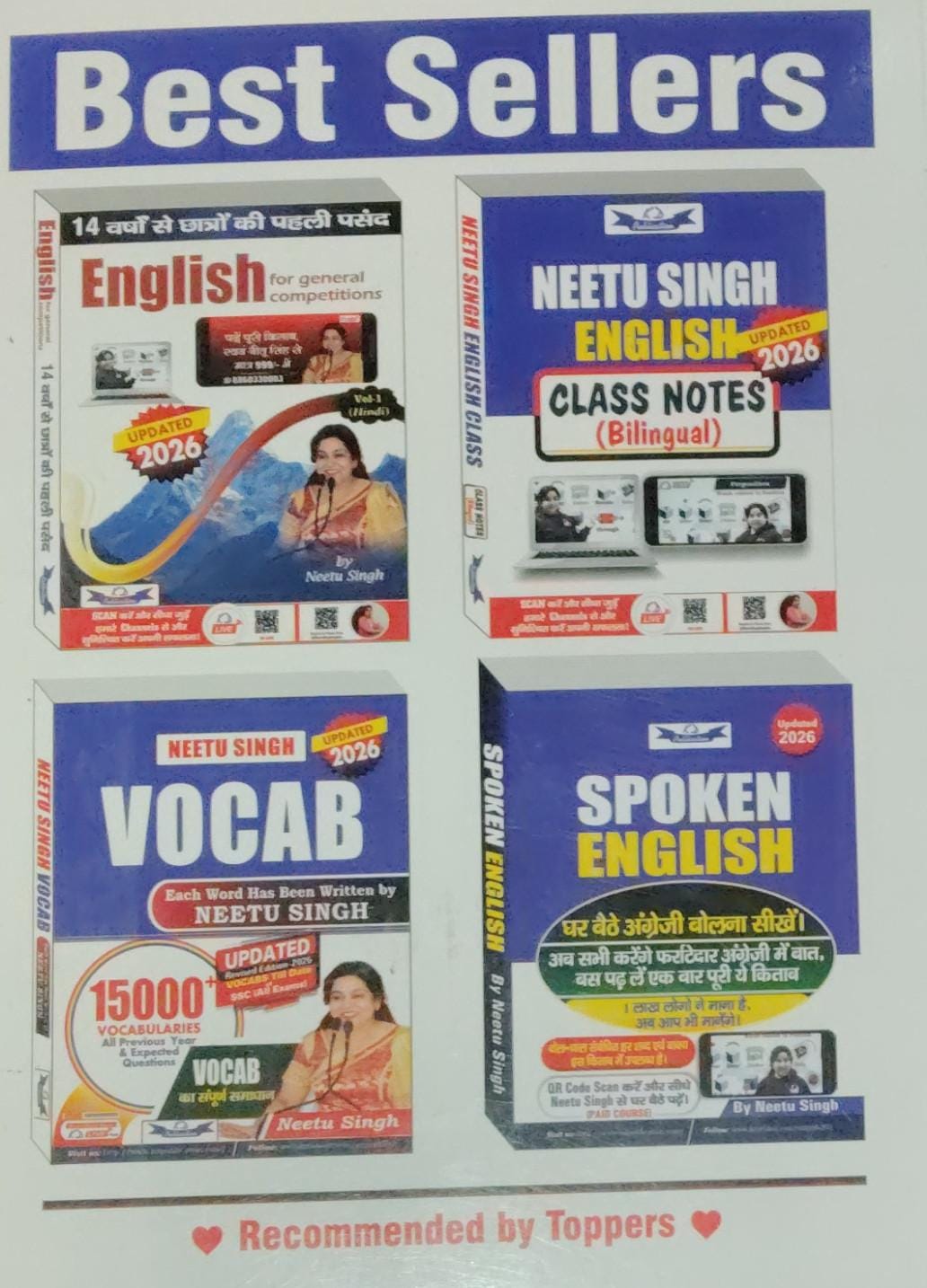 Best Sellers featuring Neetu Singh English Class Notes Bilingual 2026, Vocab, and Spoken English books.